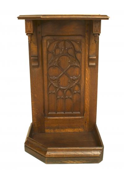 English Gothic Oak Umbrella Stand