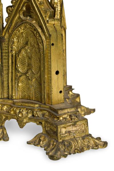 English Gothic Revival Bronze Dore Altar Candlestick