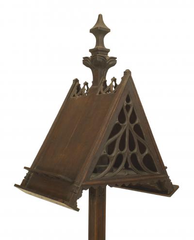 English Gothic Revival Oak Duet Stand