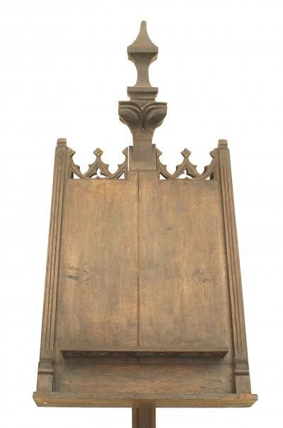 English Gothic Revival Oak Duet Stand