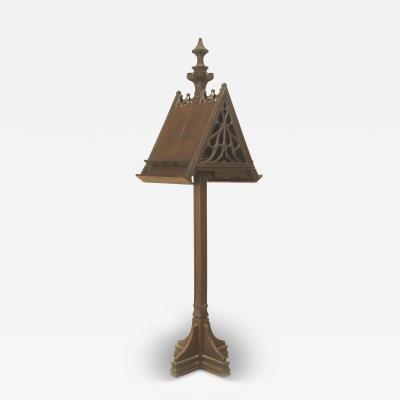 English Gothic Revival Oak Duet Stand