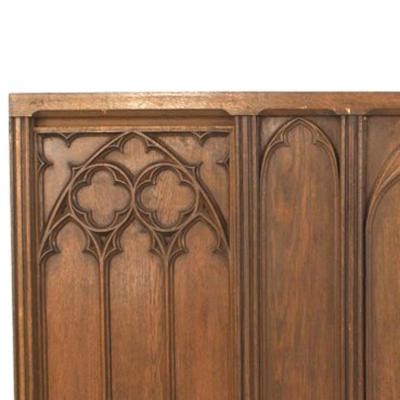 English Gothic Revival Oak Panel Railings