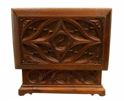 English Gothic Revival Style Oak Letter Box