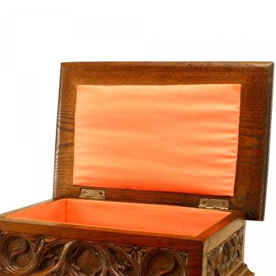 English Gothic Revival Style Oak Letter Box