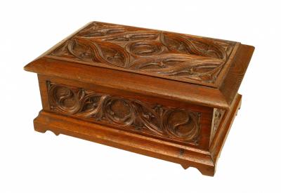 English Gothic Revival Style Oak Letter Box