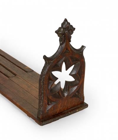 English Gothic Style Carved Oak Expanding Bookends