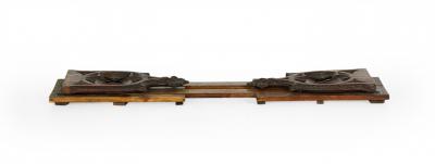 English Gothic Style Carved Oak Expanding Bookends