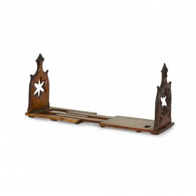 English Gothic Style Carved Oak Expanding Bookends