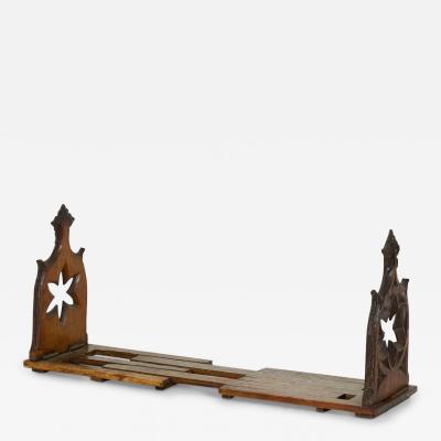 English Gothic Style Carved Oak Expanding Bookends