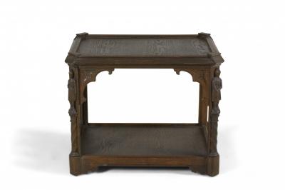 English Gothic Style Oak End Table