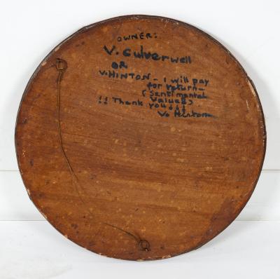 English Hammered Copper Round Mirror