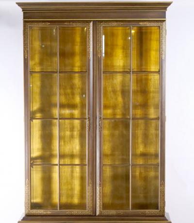 English Hand Painted Decorated Wood Chinoiserie Display Cabinet