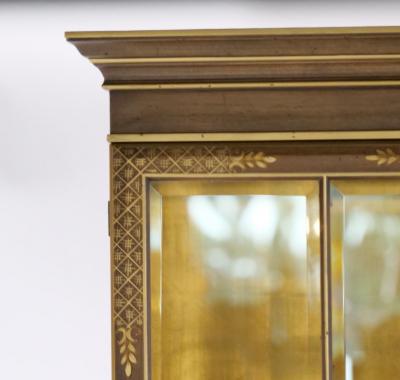 English Hand Painted Decorated Wood Chinoiserie Display Cabinet