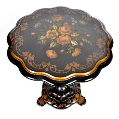 English Hand Painted Tilt Top Tables Pair 19th Century