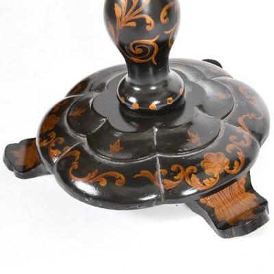 English Hand Painted Tilt Top Tables Pair 19th Century