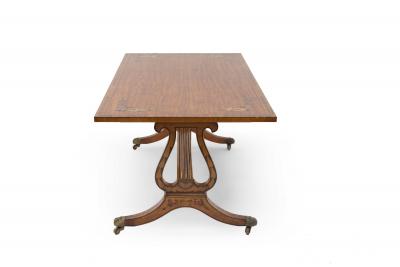 English Hepplewhite Style Satinwood Lyre Base Coffee Table