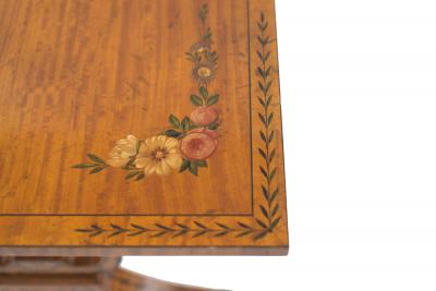 English Hepplewhite Style Satinwood Lyre Base Coffee Table