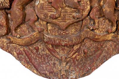 English Heraldic Plaque with Lions Early 20th Century