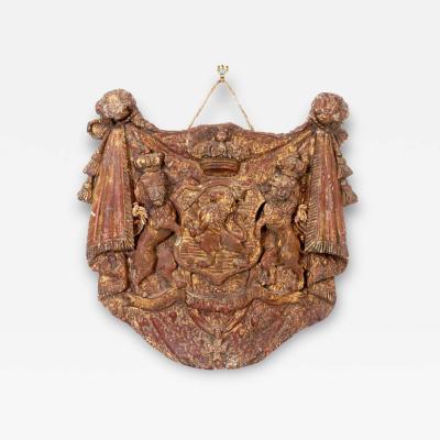 English Heraldic Plaque with Lions Early 20th Century