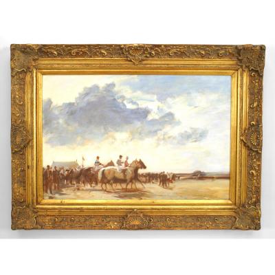 English Horse Jockey Oil Painting