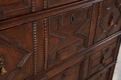 English Jacobean Geometric Molded Chest