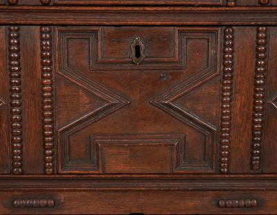 English Jacobean Geometric Molded Chest