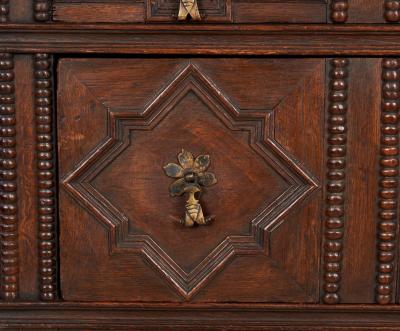 English Jacobean Geometric Molded Chest