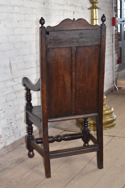 English Jacobean Style Oak Wainscot Armchair