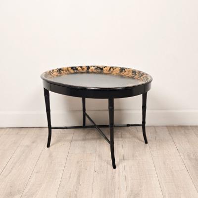 English Lacquered Gilt Papier m ch Tray circa 1870