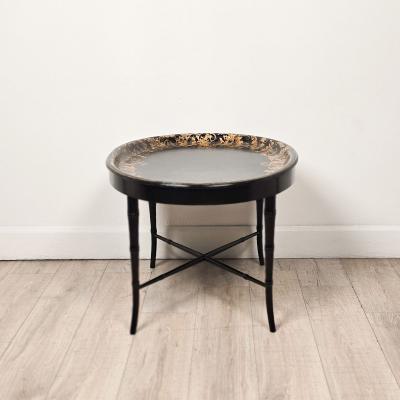 English Lacquered Gilt Papier m ch Tray circa 1870