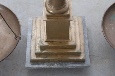 English Late 19th Century Large Brass Table Scale Weights