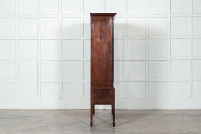 English Mahogany Arched Glazed Dresser Cabinet