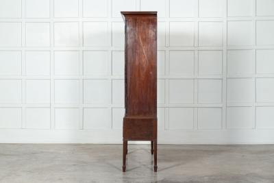 English Mahogany Arched Glazed Dresser Cabinet