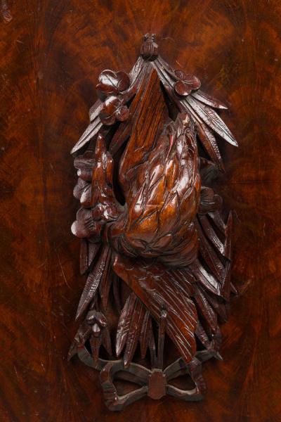 English Mahogany Carved Animal Game Wall Plaque