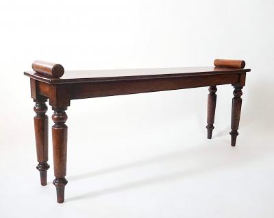 English Mahogany Hall Bench circa 1830