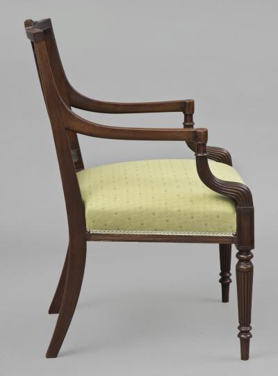 English Mahogany Open Armchair