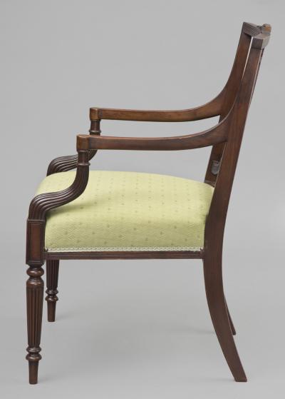 English Mahogany Open Armchair
