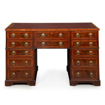 English Mahogany Partner s Pedestal Rent Desk by James Winter ca 1830