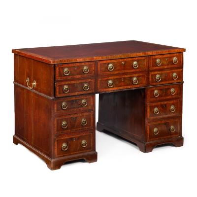 English Mahogany Partner s Pedestal Rent Desk by James Winter ca 1830