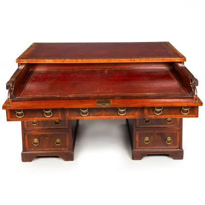 English Mahogany Partner s Pedestal Rent Desk by James Winter ca 1830