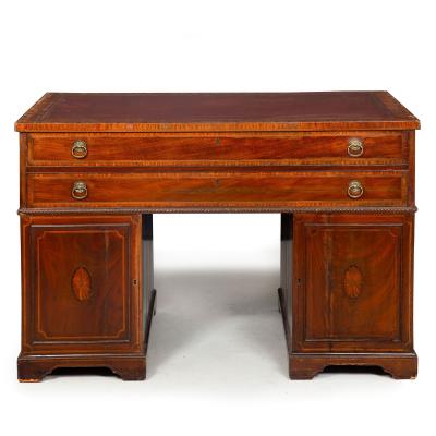 English Mahogany Partner s Pedestal Rent Desk by James Winter ca 1830
