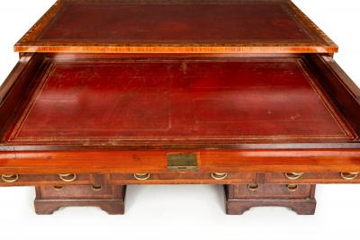 English Mahogany Partner s Pedestal Rent Desk by James Winter ca 1830