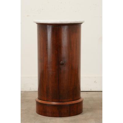 English Mahogany Round Bedside Table
