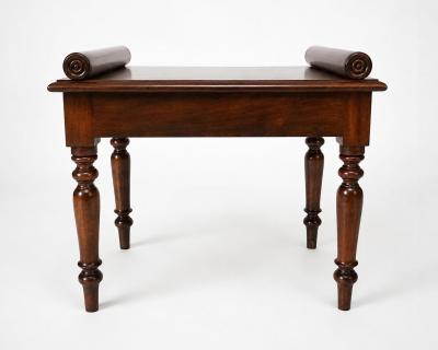 English Mahogany Single Seat Hall Bench circa 1840