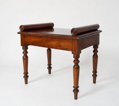 English Mahogany Single Seat Hall Bench circa 1840
