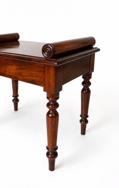 English Mahogany Single Seat Hall Bench circa 1840
