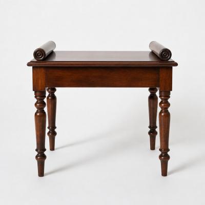 English Mahogany Single Seat Hall Bench circa 1840