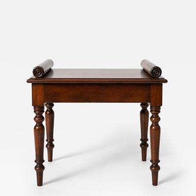 English Mahogany Single Seat Hall Bench circa 1840