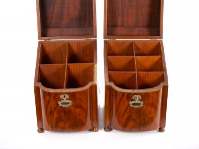 English Mahogany Wood Campaign Cellarette Wine Storage Box