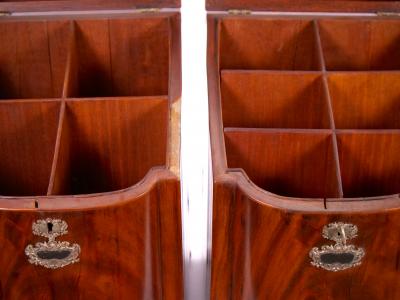 English Mahogany Wood Campaign Cellarette Wine Storage Box